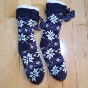 Slipper socks snowflake print